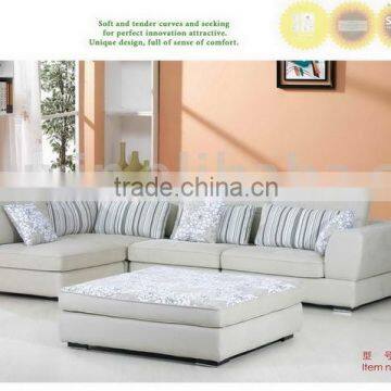 comfortable big corner fabric sofa set with ottoman