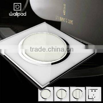 Wallpad White Waterproof Acrylic Glass 110~250V EU UK 1 Gang Intermediate Switch Power Supply Big Push Button Wall Light Switch