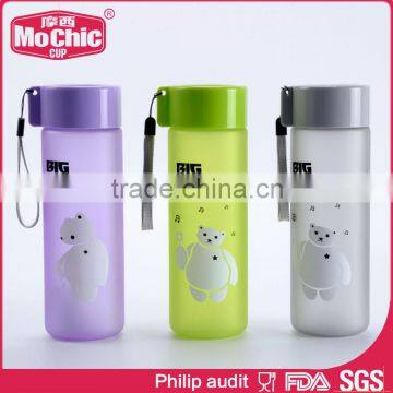 Mochic 500ml BPA Free Water Bottle for Travel / Lovely Cartoon Plastic Water Bottle, Frosted Water Bottle With Sling for Gift photo-2