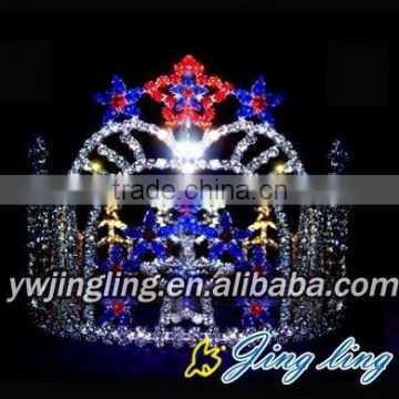 king crystal tiara rhinestone star tall pageant crowns