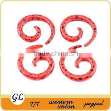 fashion acrylic body jewelry ear spirals