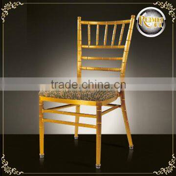 Wholesale Stackable Golden Banquet Aluminum Metal Wedding Chiavari Chair With Cushion Quality Choice photo-3