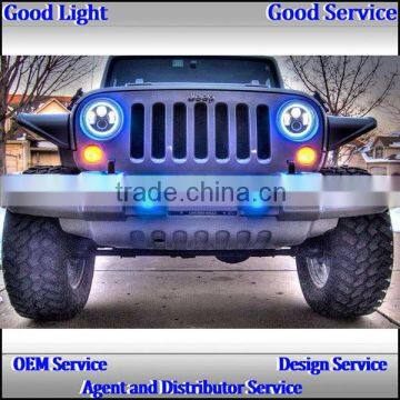 CE OEM 40w 10-30v 7inch Yellow White Braking Light Led Fog Lamp for H-arley J-eep photo-6
