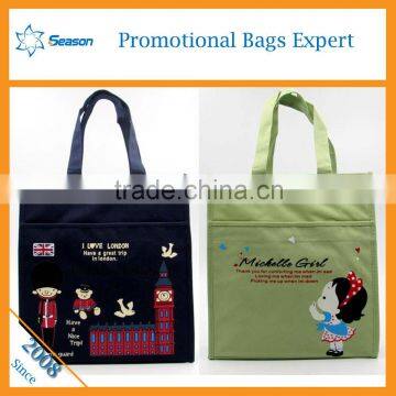 2016 Custom design wholesale Cartoon printing reusable grocery folding shopping bag