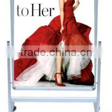 china outdoor advertising product display stand with wheels poster stand