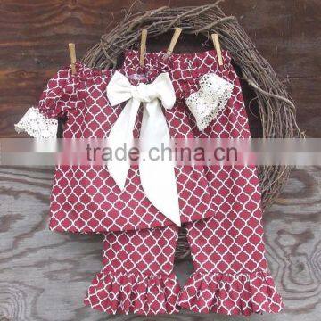 Boutique little girls dresses fashion style dress cute wave striped dress with bow knot