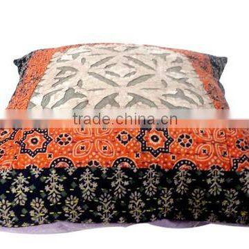 RTHCC-55 Star Diamond Applique Cut Patchwork Art Kantha Cotton cushion covers New Year Christmas Home Decor Gift