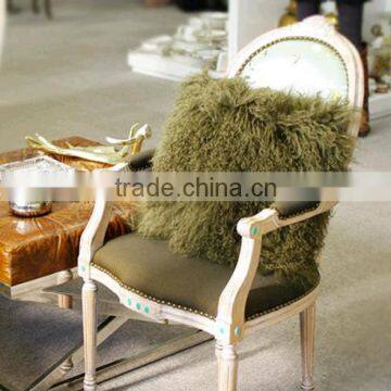 2016 New Style Mongolian Lamb Fur Cushion Tan sheep Fur Pillow