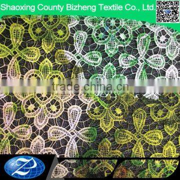 green digital print fabric cord lace for dress