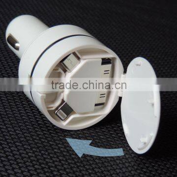 High Quality Standard Fast Delivery Promotional Usb Mini Car Charger Multi Port With Cable photo-2