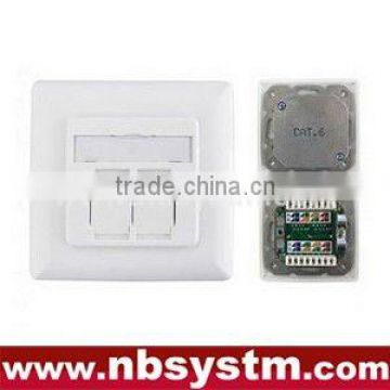 FTP Cat.6 Outlet 2 Port (80 type Face plate)