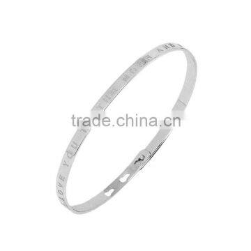 Memories Bangles With Customize Design Word 'I LOVE YOU TO THE MOON AND BACK' With 4mm/7mm Width