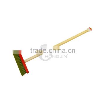 Hongjin Durable Hard Long Wooden Handle Garden Brooms