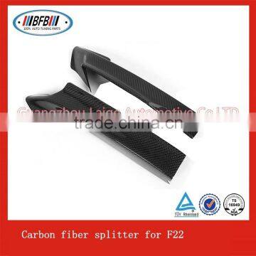 Real carbon fiber front splitter auto front lip flaps for f22