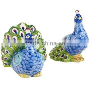 ceramic Peacock salt pepper shaker