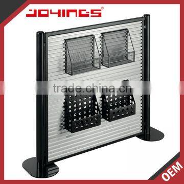 Double Sided Slatwall Display Promotion Magazine, Brochure Display Rack, Aluminum Extrusion Back Panel