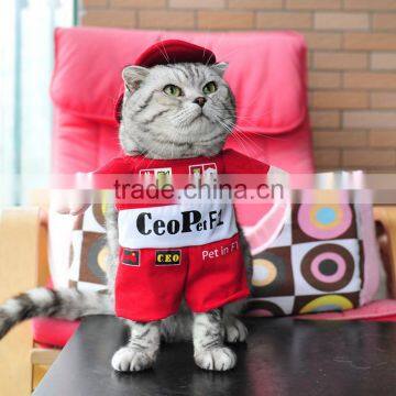 fancy Holloween cosplay red racing driver uniform costume cat dog pet wear pet apparel