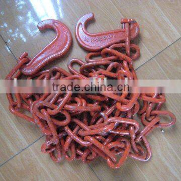 orange painted binding chain