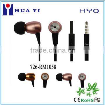 bullet earbud handsfree metal earphone stereo bass high quality earphone