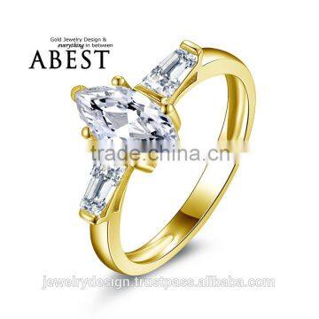 1.0ct Marquise Shape 3-stone 10K Gold Yellow Classic Ring Sona Synthetic Simulated Diamond Engagement Wedding Ring Jewelry Ring