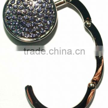 Lady's bag hook with crystal