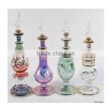 High quality Handmade Glass Perfume Bottle with 14 k Gold