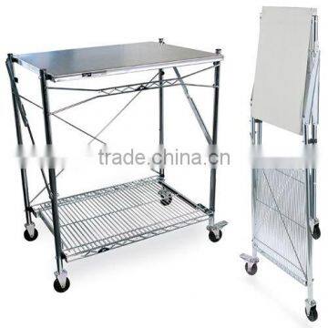 Icegreen Kitchen Use Portable Stainless Steel Folding Work Table/Utility Cart