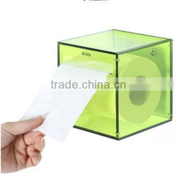 Square wall mounted acrylic tissue box holder
