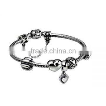 SRB0024 Wholesale Fashion Jewelry Blank Heart Bead Bracelet Engravable Stainless Steel Bead Bracelet