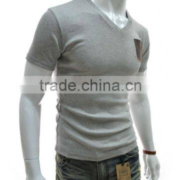 MEN'S 100% COTTON KNITTED SHORT SLEEVE V tSHIRTS