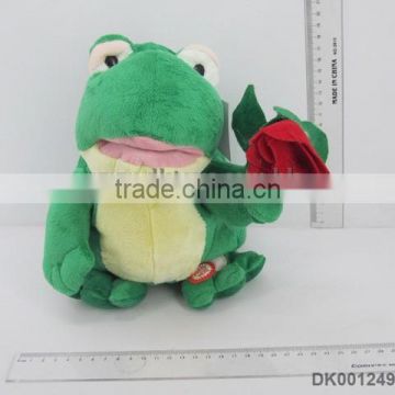 Battery Operated Green Frog Plush Toy