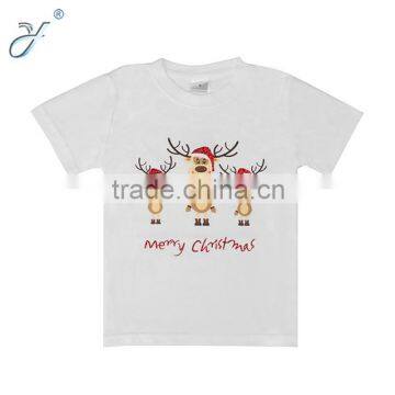 Wholesale 100% Cotton Children's Christmas T shirts Deer Printed Tee