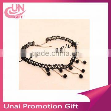 Wholesale vintage black velvet cord handmade choker knot necklace choker necklace pendant necklace