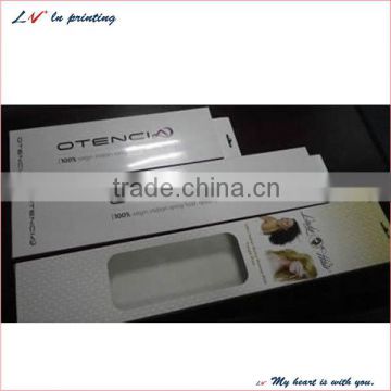 Simply design high quality custom cheap hair extension folding box with window made in shanghai