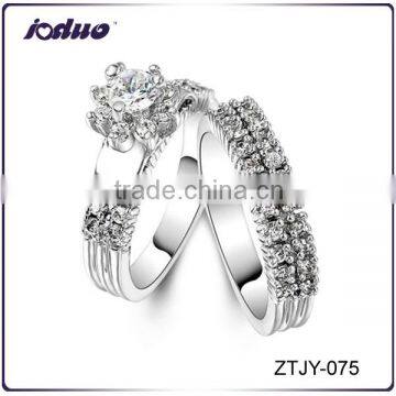 Korean Fashion High-end Lady White Zircon Rings Set Wholesale ZTJY-075