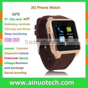 1.54" HD Screen Android Best Quality 3G Smart Watch Phone Watch Bluetooth WristWatch Phone GPS Sim Card Wifi 5.0M Camera