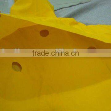 yellow plastic folding raincoat