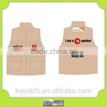 custom-made beige polyester volunteer vest