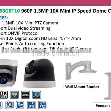 IW-P3088GBT10 10X Network IR Mini Speed Dome Camera