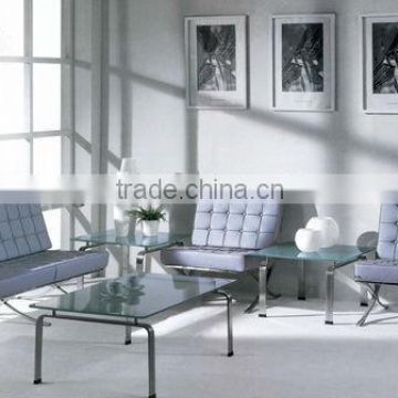 FA 8030 classics stainless frame leather sofa