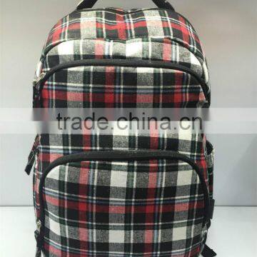 2016 fashion & concise plaid sport backpacks for teenager's outdoor activities,red,YX-SP-03