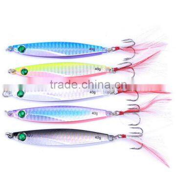 40g 8.7cm Laser Jigs Sea Fishing Lures Metal Bait Iron Lead Fishing Tackle