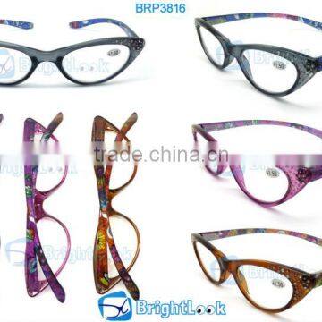 New long temple design NECK reading glasses, cat eye reading glasses