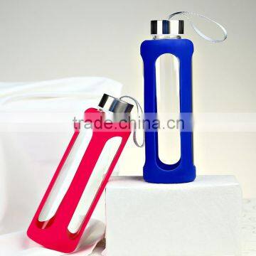 Portable high borosilicate glass silicone travel bottles 500ml N6346