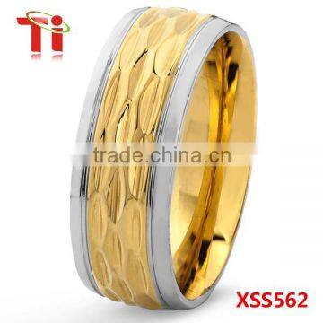 2016OEM Fashion jewelry gold ring designs for men, stainless steel ring with faceted surface