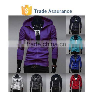 Fashion Zipper Coat Men's Hoodie New Slim Fit Solid Casual Long Sleeve Hooded