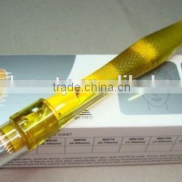 Factort selling yellow handle itanium derma stamp ,35 needles titanium derma stamp for beauty use