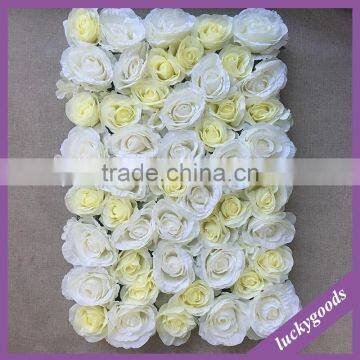 LFB500 latest design wedding stage background fake white ivory flower wall