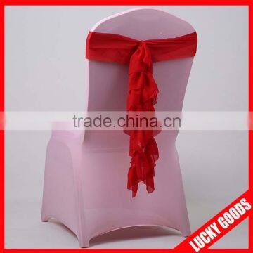Custom Fancy Fuschia Chiffon Chair Sash for Weddings photo-2