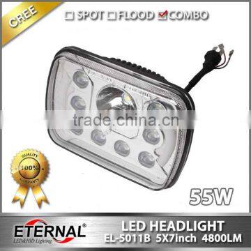 New-5x7in 55W led headlight with halo ring automotive Jeep off road 4x4 racing vehicles